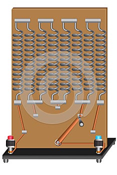 A rheostat is a physical device used to adjust current