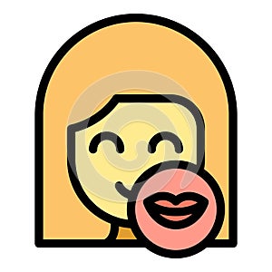 Rhetoric lips icon vector flat