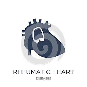 Rheumatic heart icon. Trendy flat vector Rheumatic heart icon on