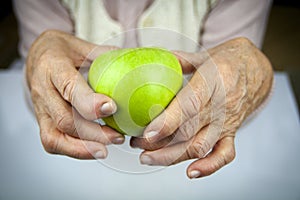 Rheumatoid arthritis hands and fruits