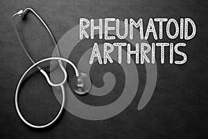 Rheumatoid Arthritis - Text on Chalkboard. 3D Illustration.