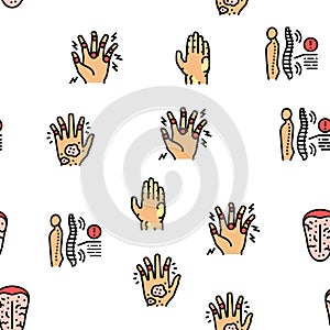 Rheumatology Disease Problem Vector Seamless Pattern