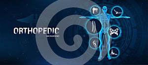 Rheumatology Medical banner. Vector orthopedic