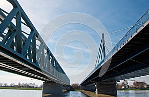 Rhine bridge Maximiliansau in Karlsruhe