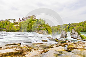 Rhine Falls Europes largest waterfall in Neuhausen am Rheinfall Switzerland