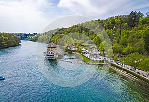 Rhine Falls Europes largest waterfall panorama Neuhausen am Rheinfall Switzerland