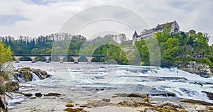 Rhine Falls Europes largest waterfall panorama Neuhausen am Rheinfall Switzerland