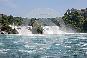The Rhine Falls is the largest waterfall in Europe in Schaffhausen