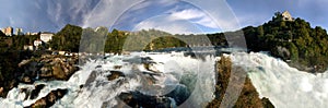 Rhine falls near Schaffhausen. 200Â° panorama