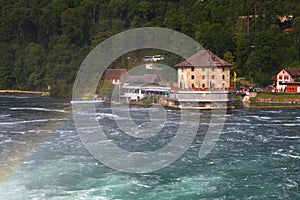 Rhine Falls with rainbow