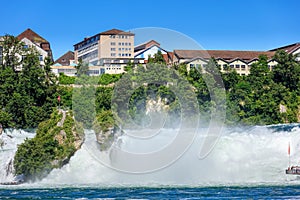 Rhine Falls waterfall in summertime