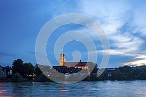 The Rhine with Fridolins minster in Bad Saeckingen