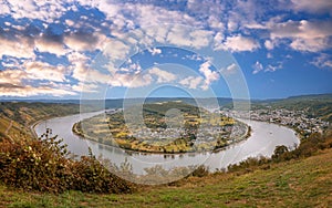 Rhine river loop, Boppard, Rhine Valley, Rhineland-Palatinate, Germany