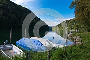 Rhine river in the swiss aargau area