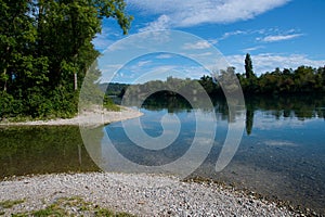 Rhine river in the swiss aargau area