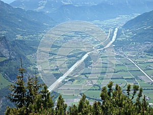 Rhine valley between Sargans and Landqart
