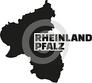 Rhineland-Palatinate map with german title