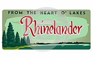 Rhinelander Wisconsin with green background photo