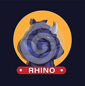 Rhino Animal mascot character vector photo