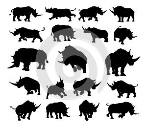 Rhino Animal Silhouettes photo