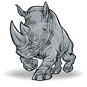 Rhino animal strong Run Vector photo