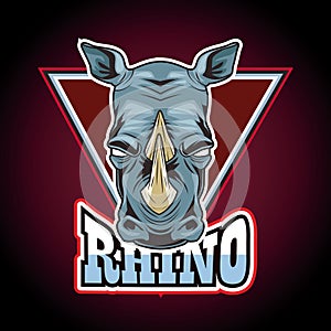 rhino animal wild head character emblem photo