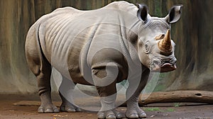Photorealistic Rhino Sculpture: A Detailed Representation Of Harpia Harpyja In Brazilian Zoo photo