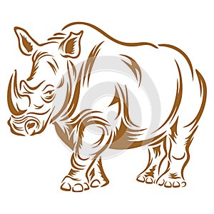 Rhino Full Body Printable Vector Stencil Design