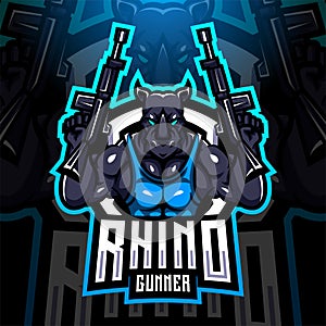 Rhino gunner esport mascot logo