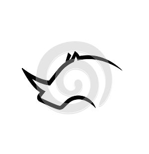 Rhino head logo lines vector symbol design icon illustration