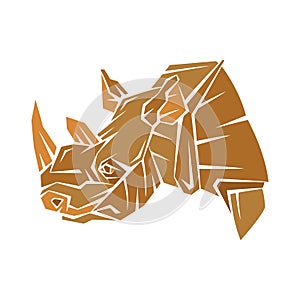 Rhino head profile vector geometric style