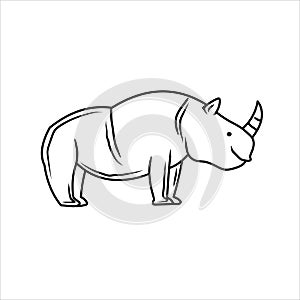 Rhino logo icon vector black lineart