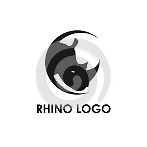 rhino logo template, design vector icon illustration photo
