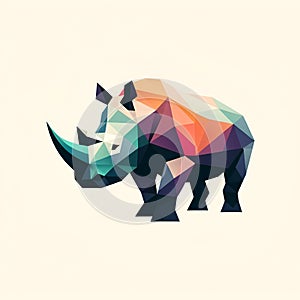 Rhino low poly abstract logo