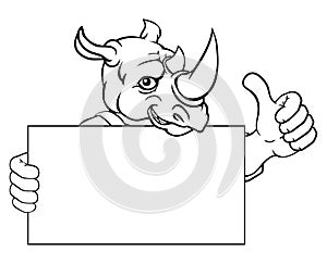 Rhino Painter Handyman Mechanic Plumber Cartoon