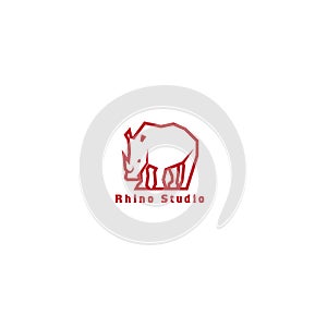 Rhino Studio Template Logo Love With Combiation Object