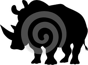 rhino vector silhouette black