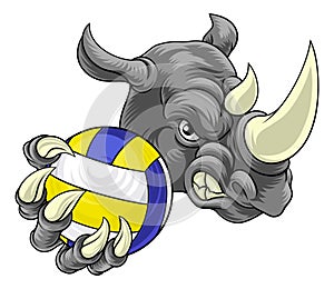 Rhino Volleyball Volley Ball Claw Animal Mascot