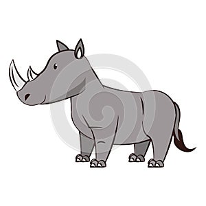 Rhino wildlife cute animal cartoon