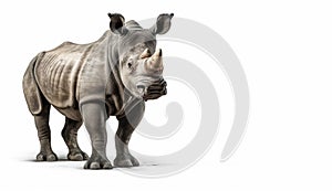 Rhinoceros animal on isolated white background