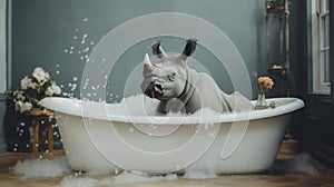 Rhinoceros In Bathtub: Ominous Vibe And Spirited Movement