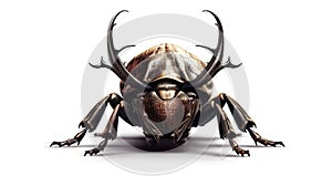 Rhinoceros Beetle isolated on white background. Generative AI