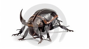 Rhinoceros Beetle isolated on white background. Generative AI