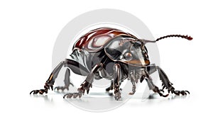 Rhinoceros Beetle isolated on white background. Generative AI