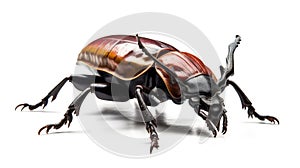 Rhinoceros Beetle isolated on white background. Generative AI