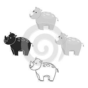 Rhinoceros icon cartoon. Singe animal icon from the big animals cartoon.