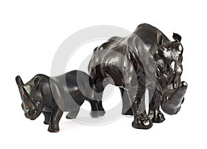 Rhinoceros rhino sculpture isolated