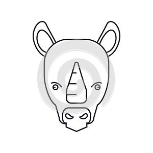 Rhinoceros vector line icon, sign, illustration on background, editable strokes