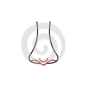 Rhinology 2 colored line icon. Simple colored element illustration. Rhinology icon design from medicine set