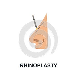 Rhinoplasty flat icon. Colored sign from plastic surgery collection. Creative Rhinoplasty icon illustration for web